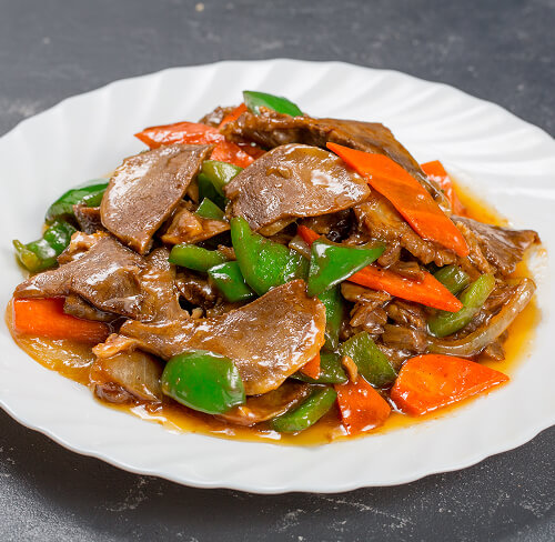 53 Язык тушеный с овощами